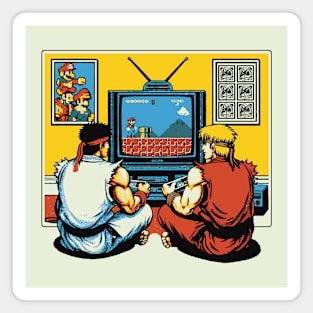 Retro Couch Co-Op Fighting Video Game Classic Magnet